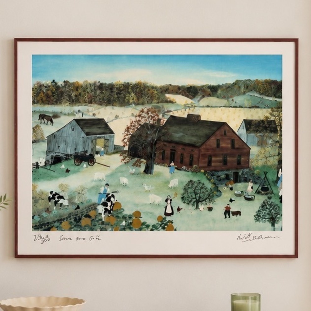 Will Moses "Cows Are Out" Limited Edition Serigraph | Signed Americana Folk Art